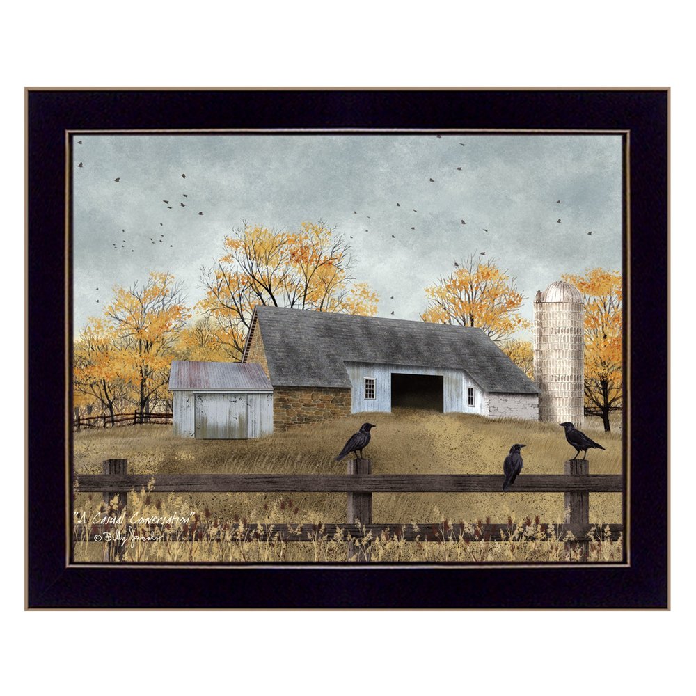 A Casual Conversation 1 Black Framed Print Wall Art