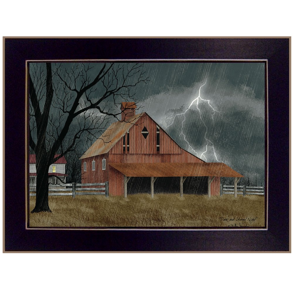 Dark and Stormy Night 1 Black Framed Print Wall Art — view 1