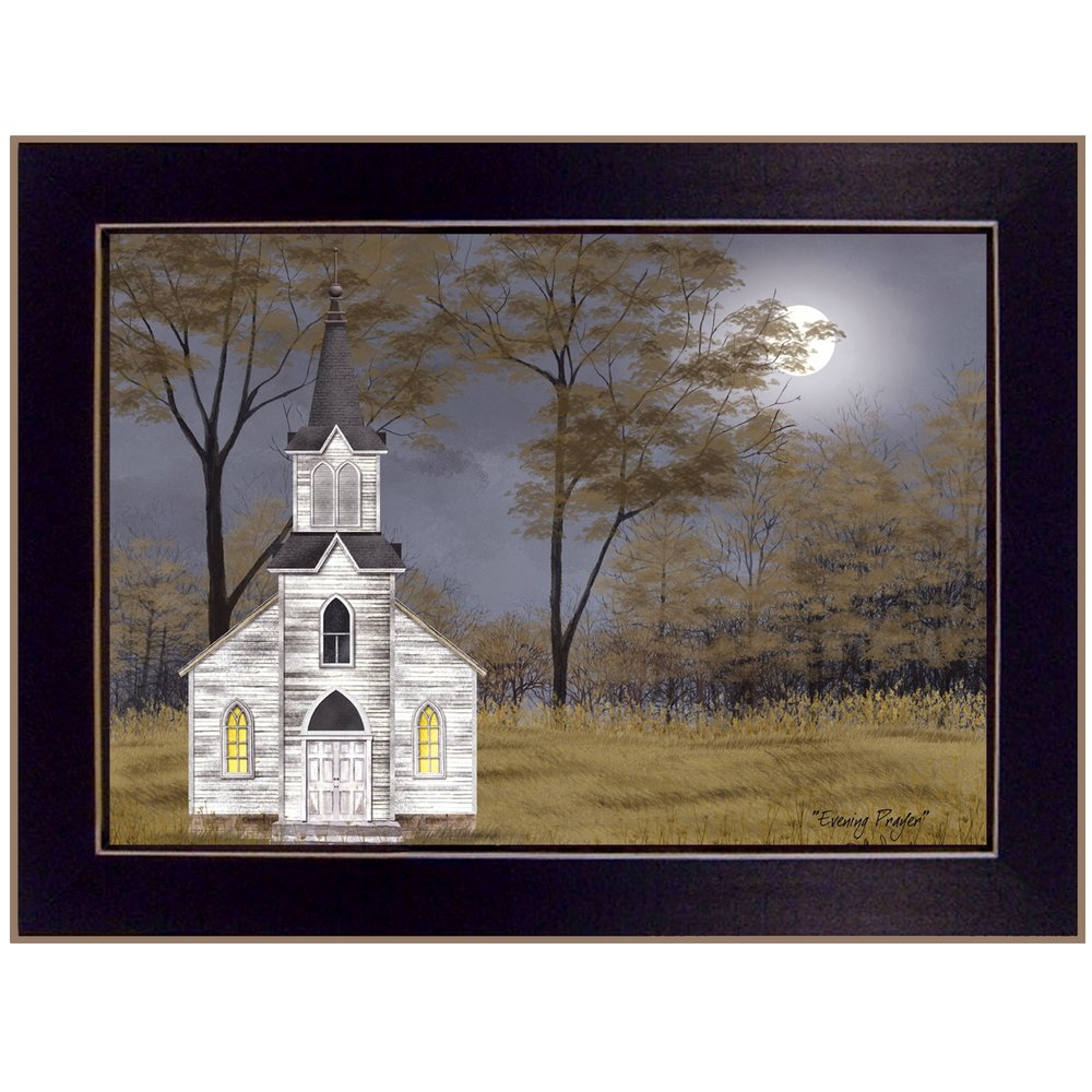 Evening Prayer Black Framed Print Wall Art — view 1