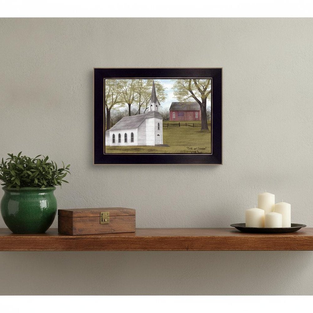 Faith and Freedom 1 Black Framed Print Wall Art — view 5