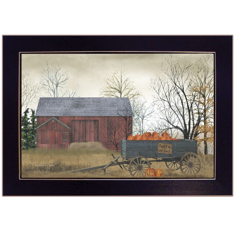 Pumpkin Wagon 1 Black Framed Print Wall Art — view 1