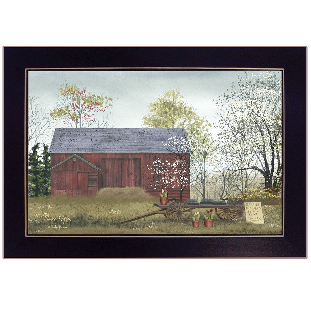 Flower Wagon 1 Black Framed Print Wall Art — view 2