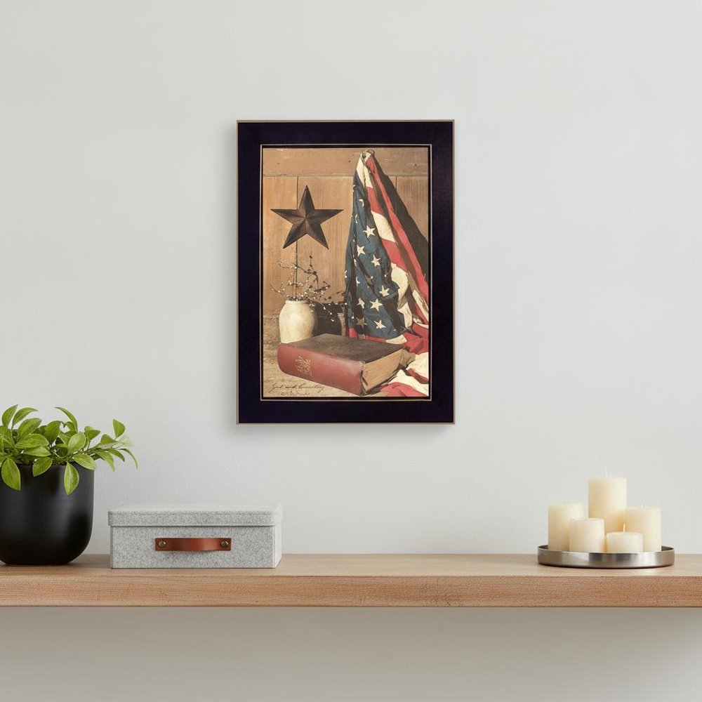 God and Country Black Framed Print Wall Art — view 4