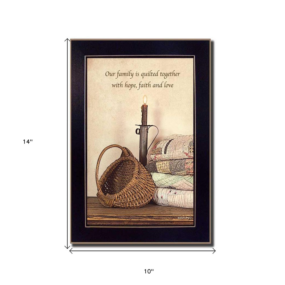 Quilted Together Black Framed Print Wall Art — view 3