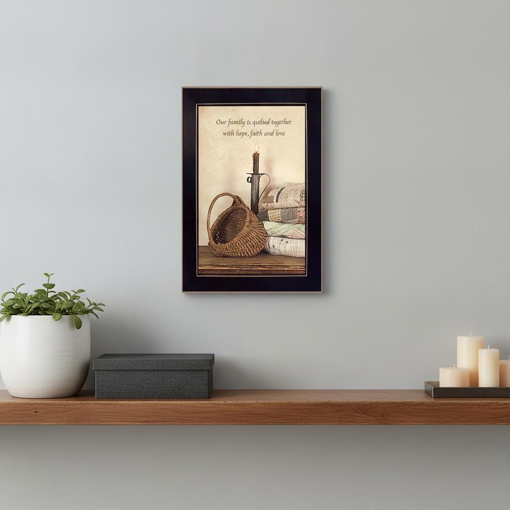 Quilted Together Black Framed Print Wall Art — view 4