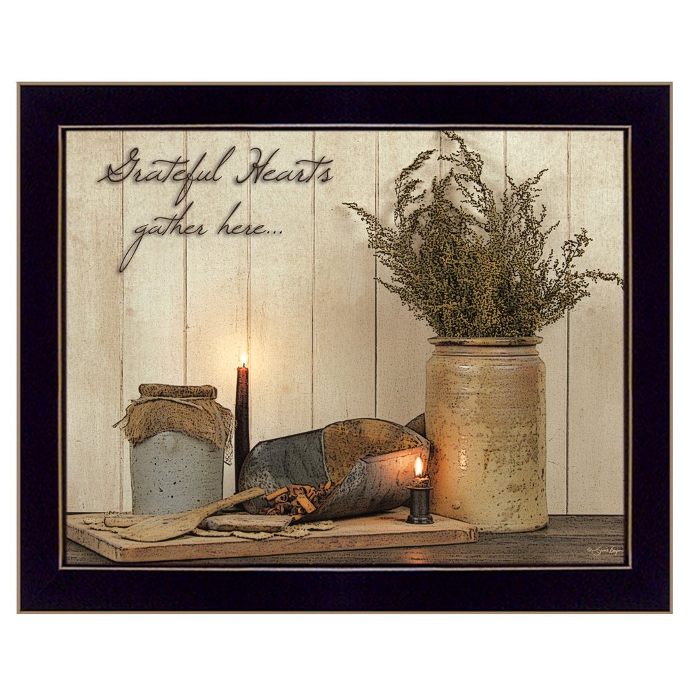 Grateful Hearts 3 Black Framed Print Wall Art — view 1