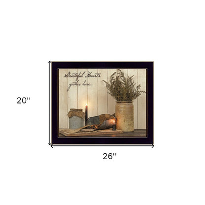 Grateful Hearts 3 Black Framed Print Wall Art