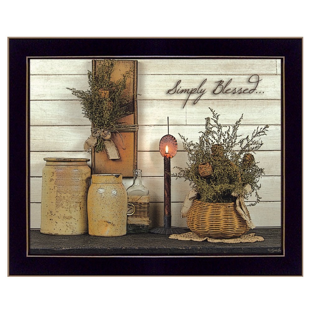 Simply Blessed Black Framed Print Wall Art — view 1