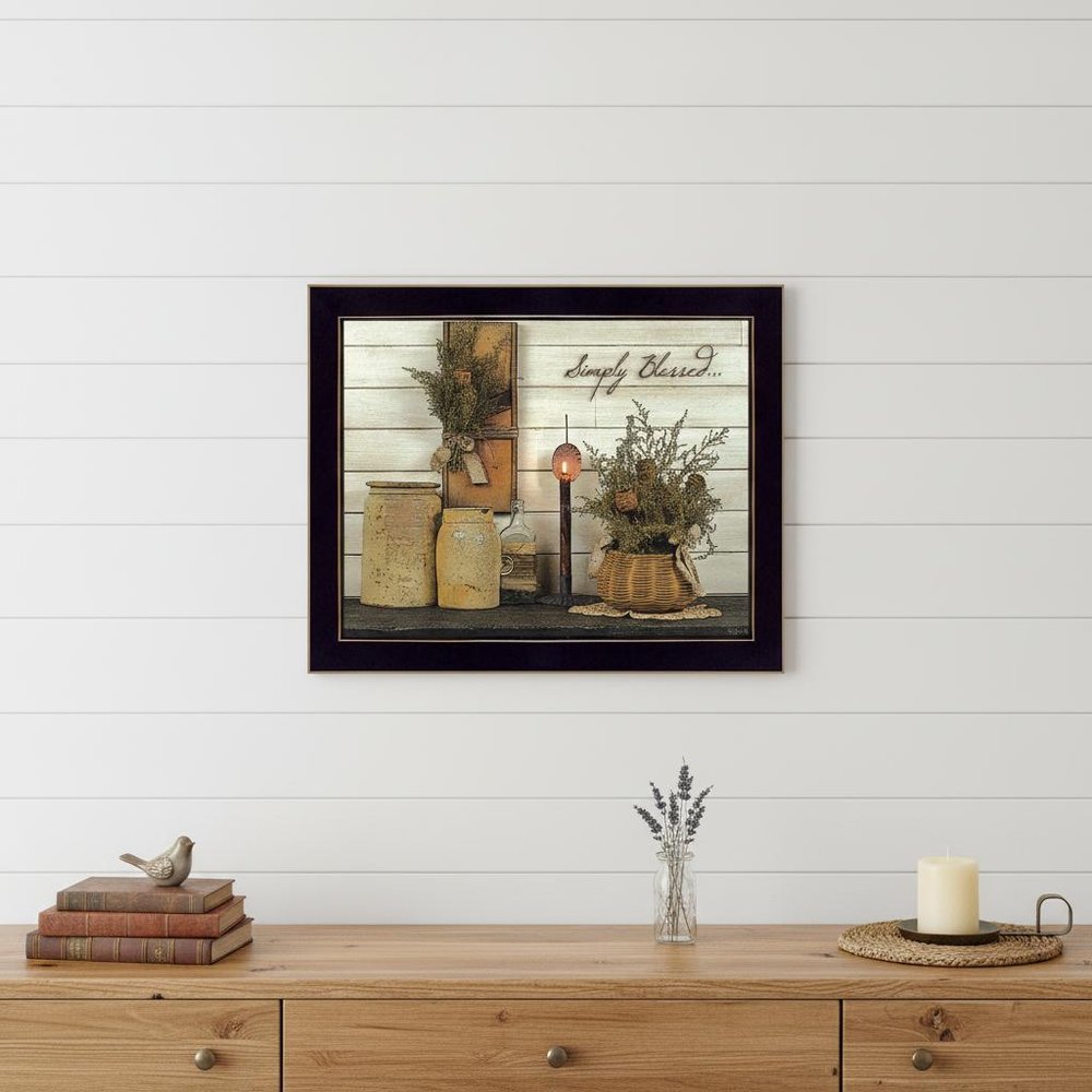 Simply Blessed Black Framed Print Wall Art — view 4