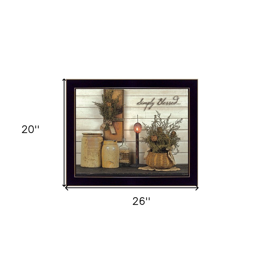 Simply Blessed Black Framed Print Wall Art — view 3