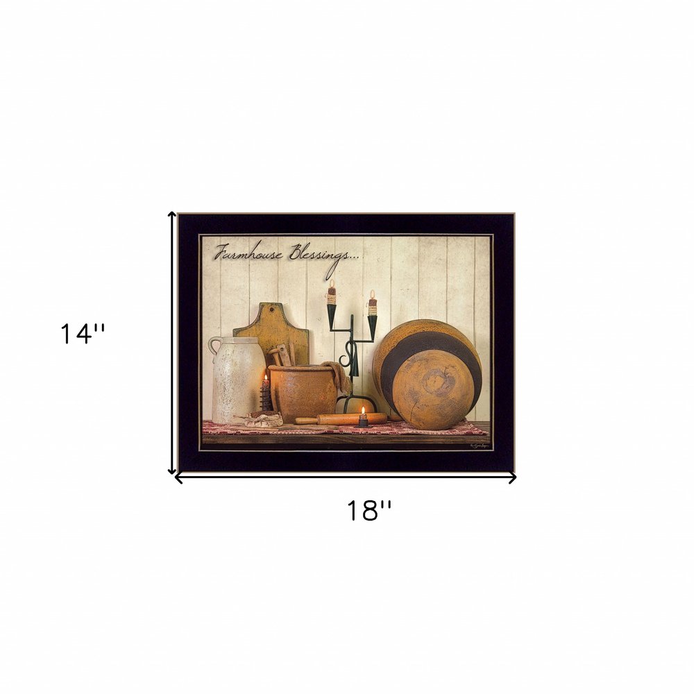 Farmhouse Blessings 1 Black Framed Print Wall Art — view 3