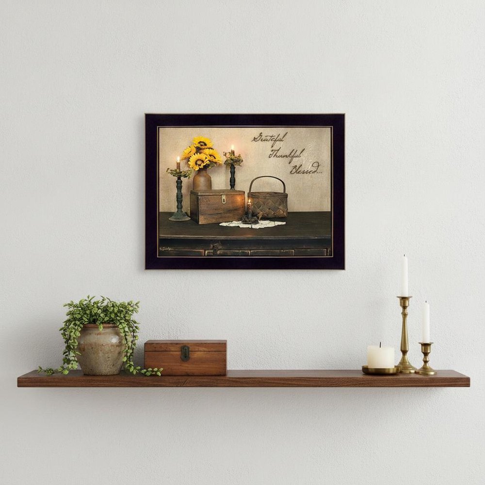 Grateful Thankful Blessed 1 Black Framed Print Wall Art — view 4