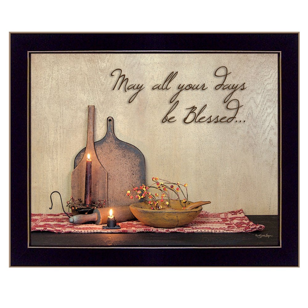 May all Your Days Be Blessed Black Framed Print Wall Art — view 1
