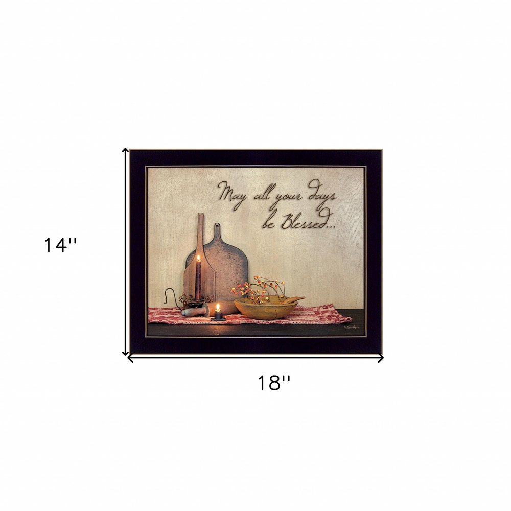 May all Your Days Be Blessed Black Framed Print Wall Art — view 4