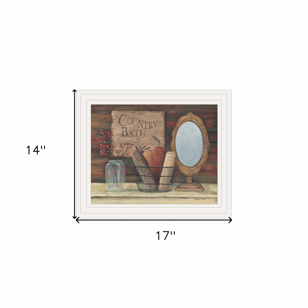 Country Bath 6 White Framed Print Bathroom Wall Art — view 3