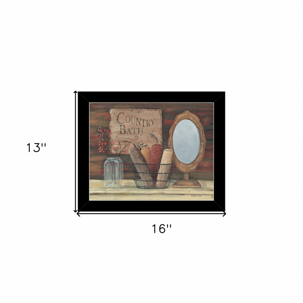 Country Bath 7 Black Framed Print Bathroom Wall Art — view 3