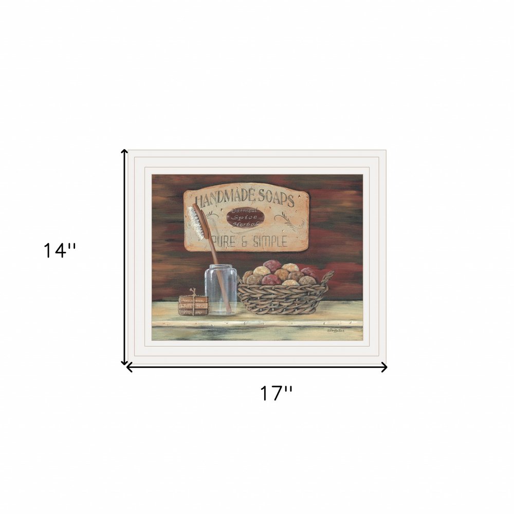 HANDMADE SOAPS 4 White Framed Print Bathroom Wall Art — view 4