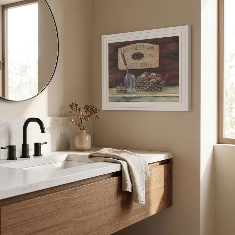 HANDMADE SOAPS 4 White Framed Print Bathroom Wall Art — view 5