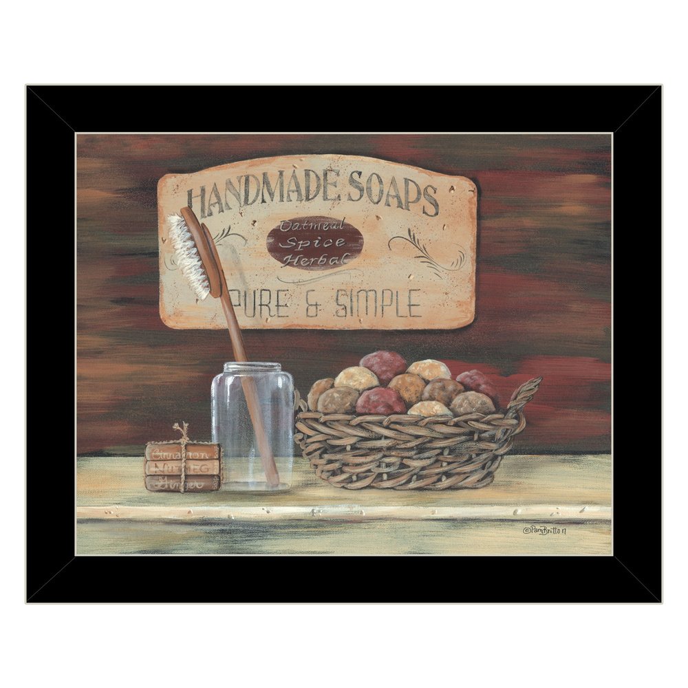 HANDMADE SOAPS 5 Black Framed Print Bathroom Wall Art — view 1