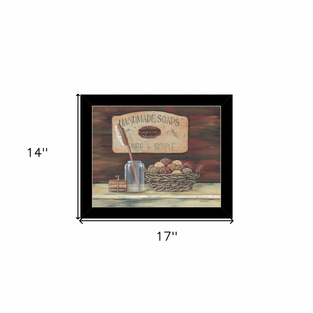 HANDMADE SOAPS 5 Black Framed Print Bathroom Wall Art — view 3