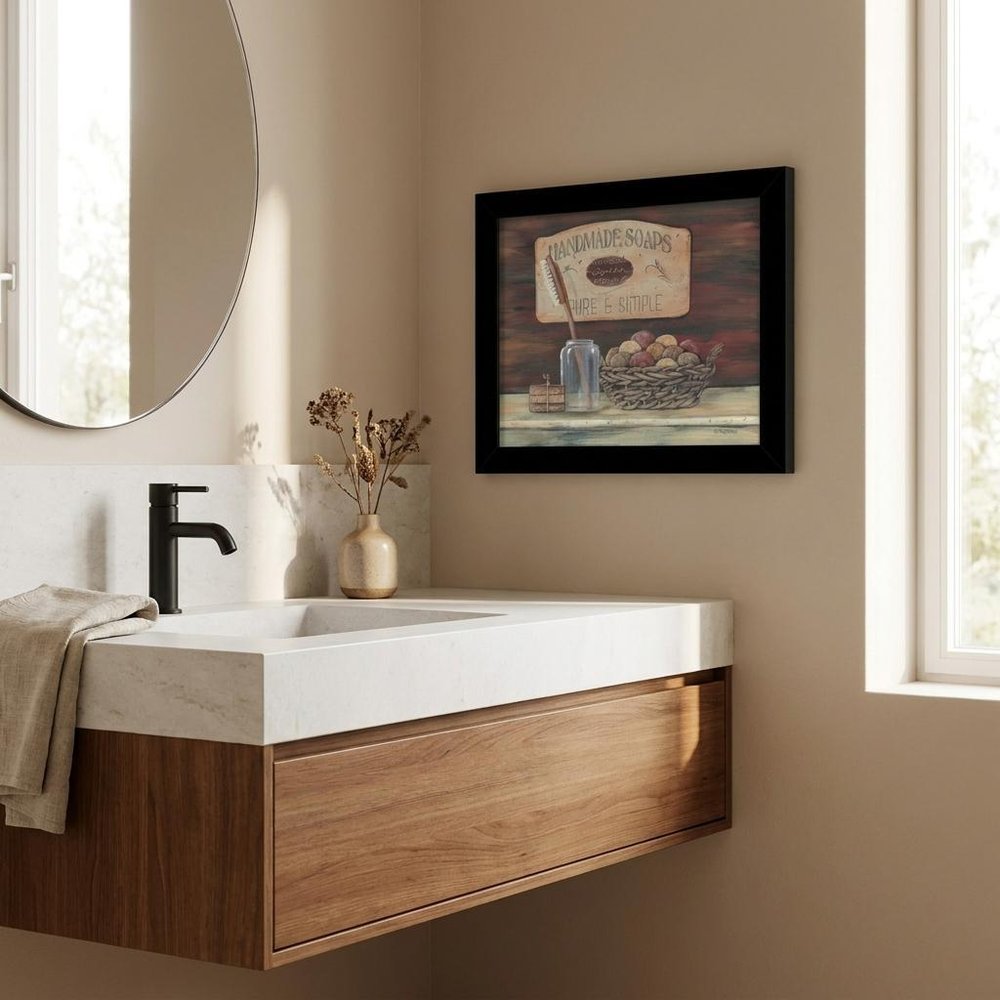 HANDMADE SOAPS 5 Black Framed Print Bathroom Wall Art — view 4