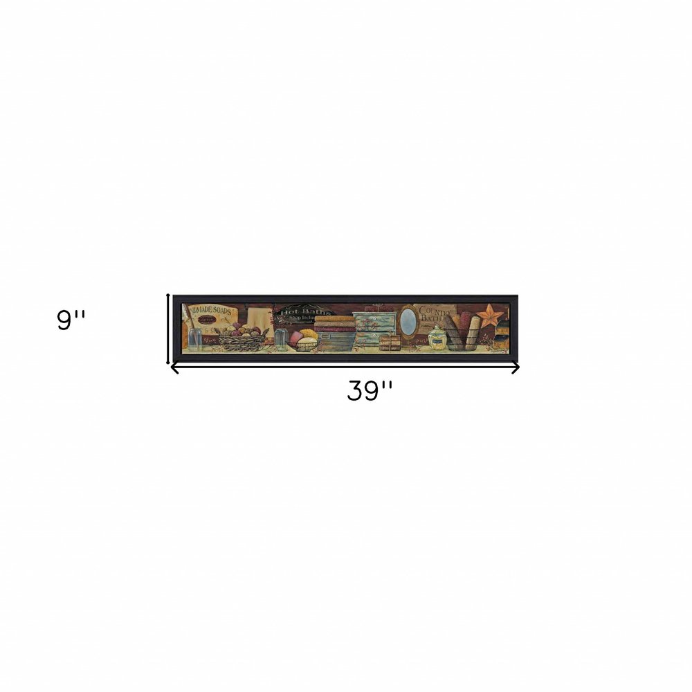 Country Bath Shelf 1 Black Framed Print Bathroom Wall Art — view 3