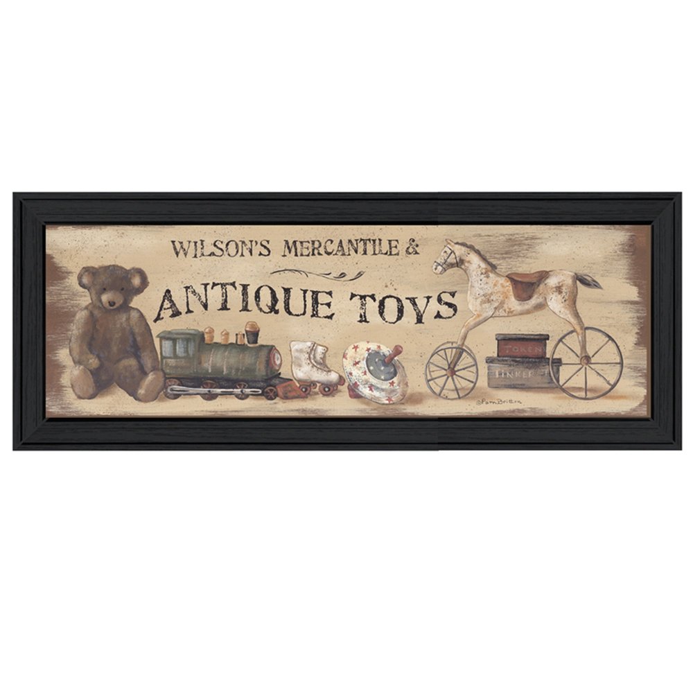 Antique Toys Black Framed Print Wall Art — view 1