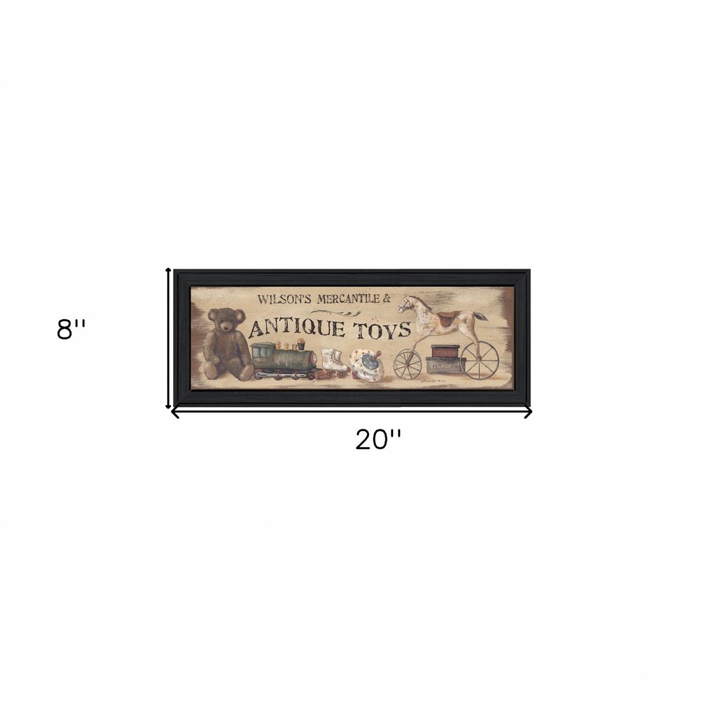 Antique Toys Black Framed Print Wall Art — view 3
