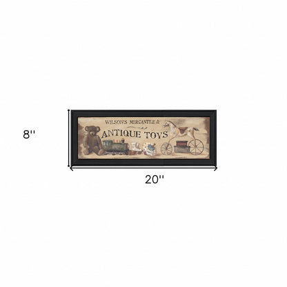 Antique Toys Black Framed Print Wall Art