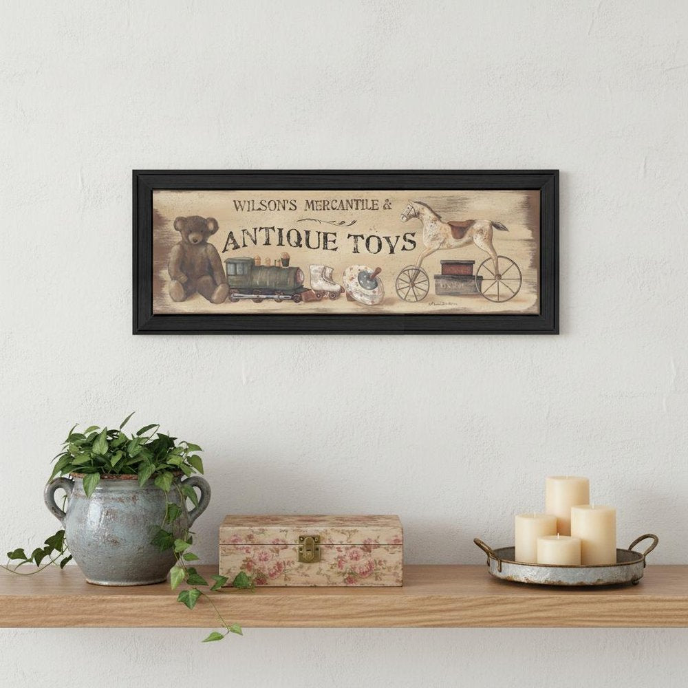 Antique Toys Black Framed Print Wall Art — view 4