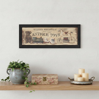 Antique Toys Black Framed Print Wall Art