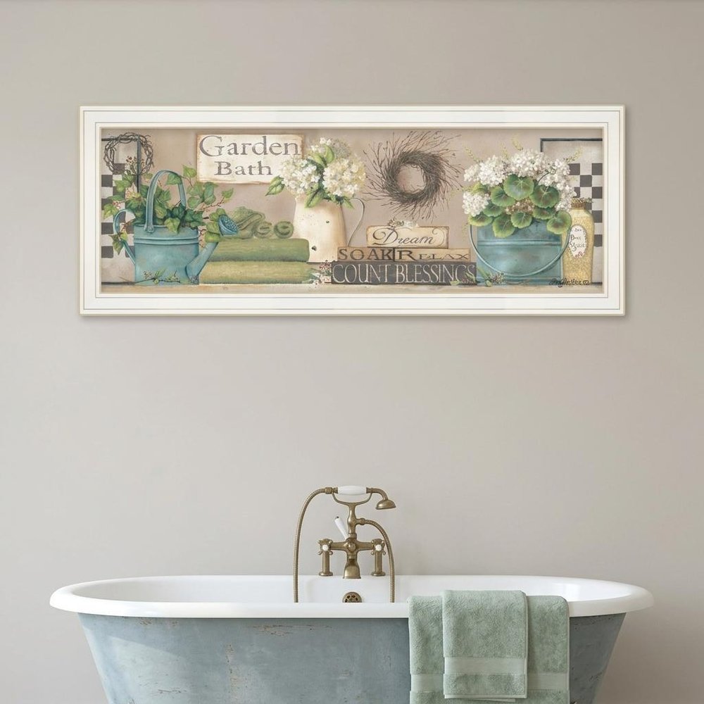 Garden Bath 1 White Framed Print Bathroom Wall Art — view 5