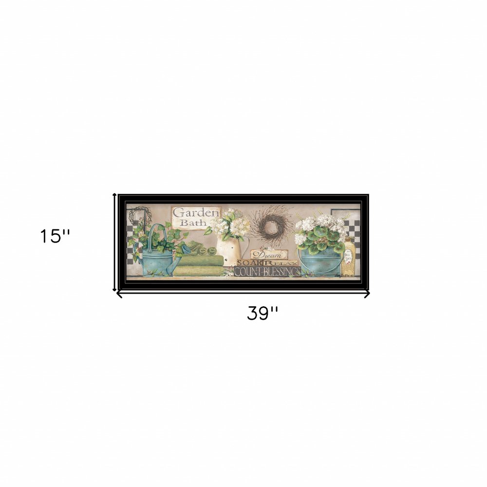 Garden Bath 2 Black Framed Print Bathroom Wall Art — view 3