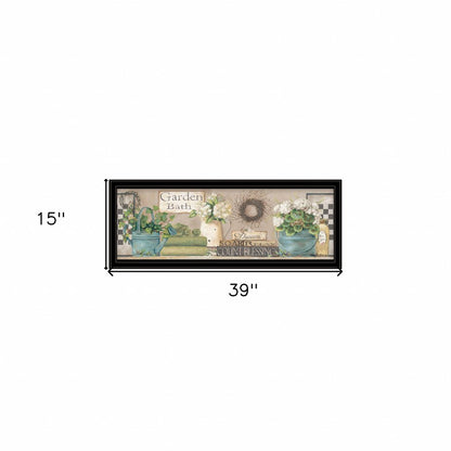 Garden Bath 2 Black Framed Print Bathroom Wall Art