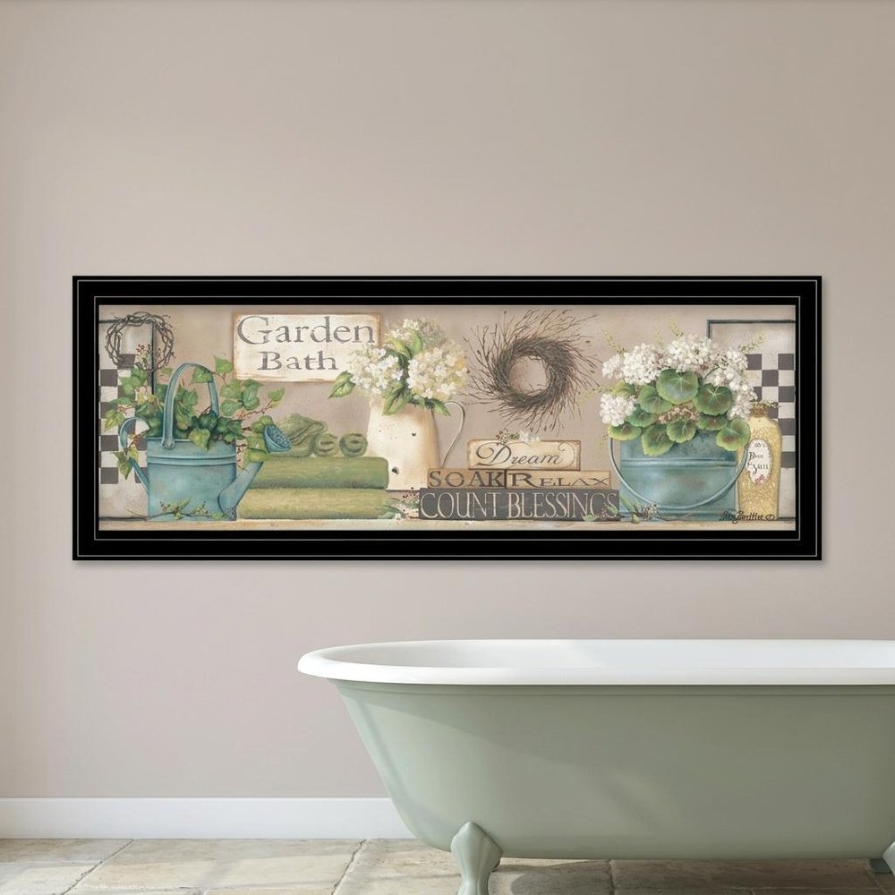 Garden Bath 2 Black Framed Print Bathroom Wall Art — view 4
