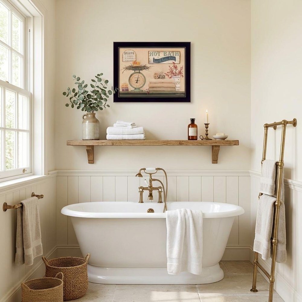 Hot Bath 9 Black Framed Print Bathroom Wall Art — view 5