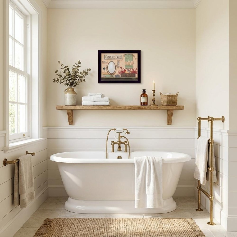 Country Bath 10 Black Framed Print Bathroom Wall Art — view 5