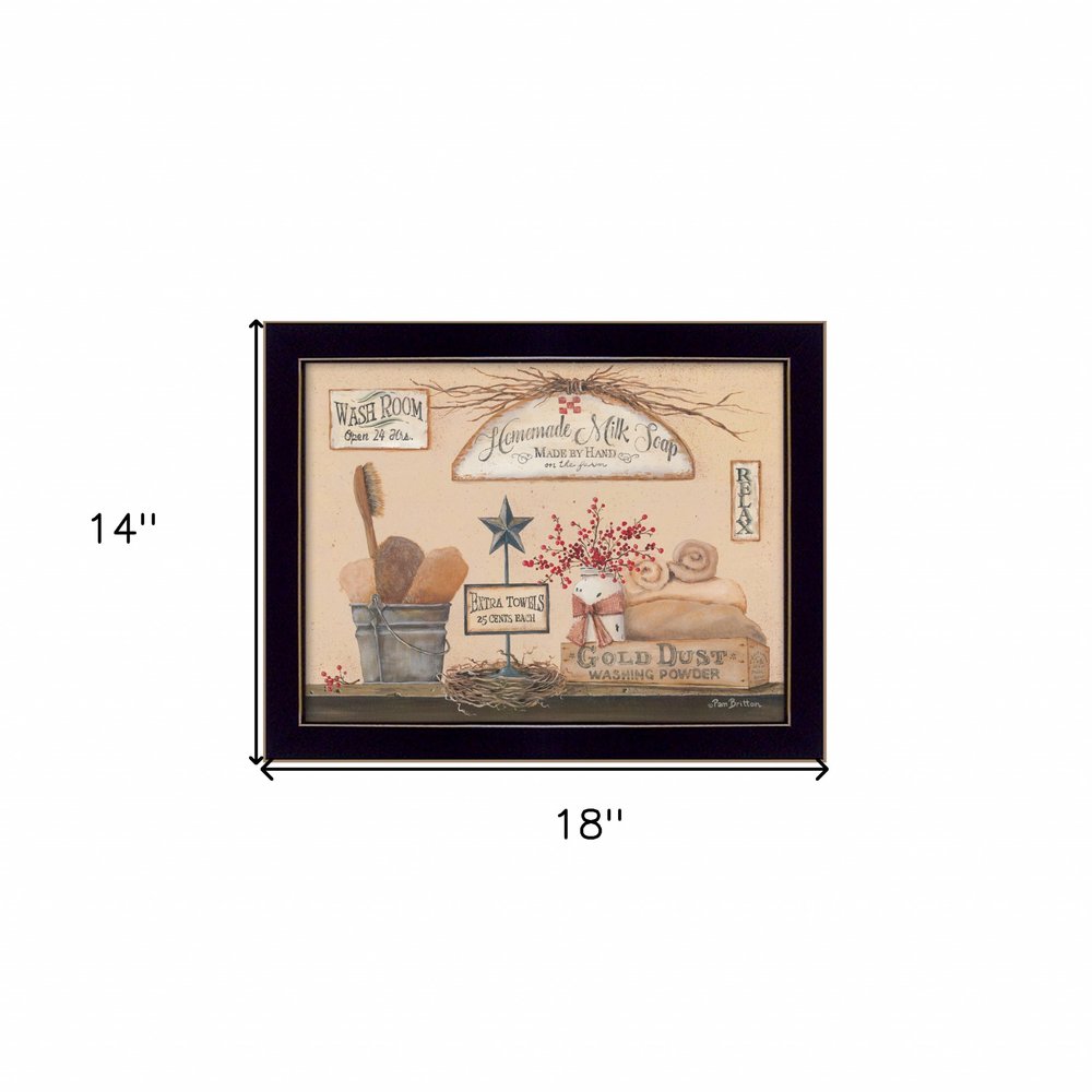 Wash Room 1 Black Framed Print Bathroom Wall Art — view 4
