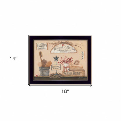 Wash Room 1 Black Framed Print Bathroom Wall Art