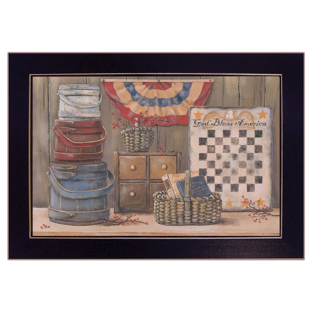 God Bless America 1 Black Framed Print Wall Art — view 1
