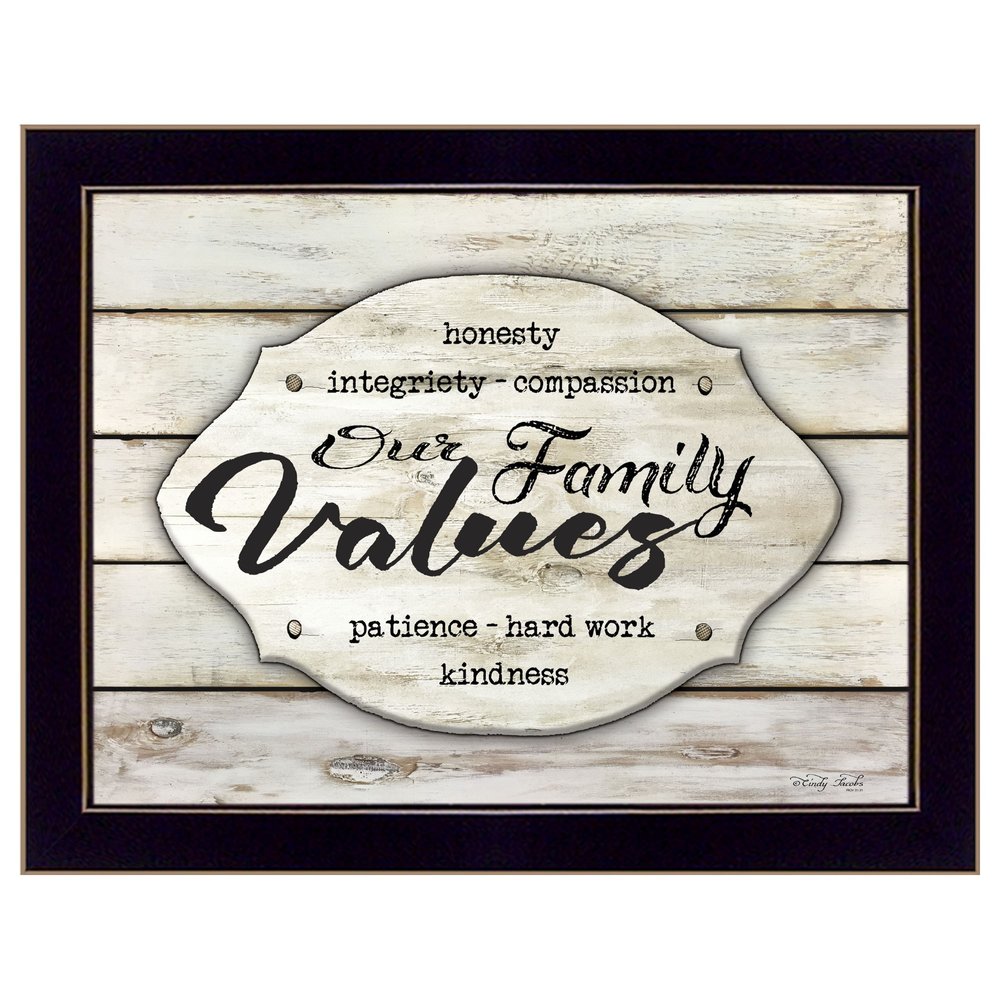 Our Family Values 1 Black Framed Print Wall Art — view 1