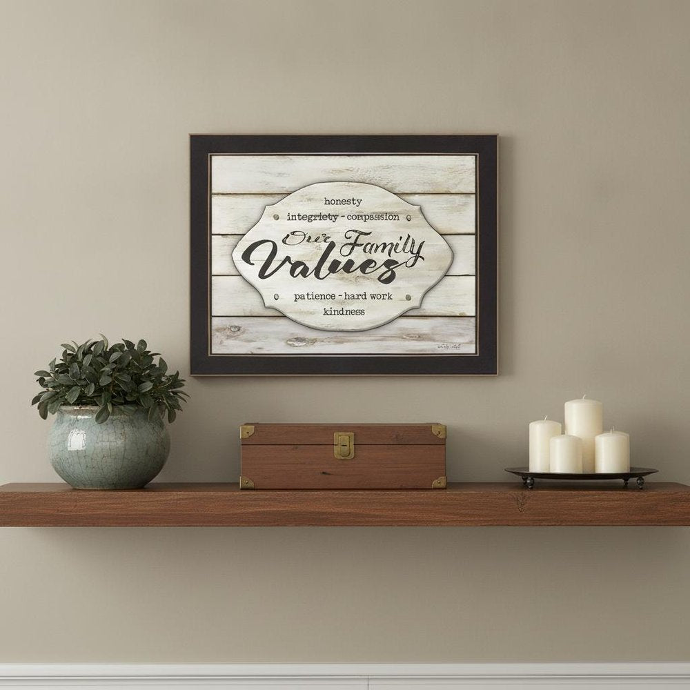 Our Family Values 1 Black Framed Print Wall Art — view 4