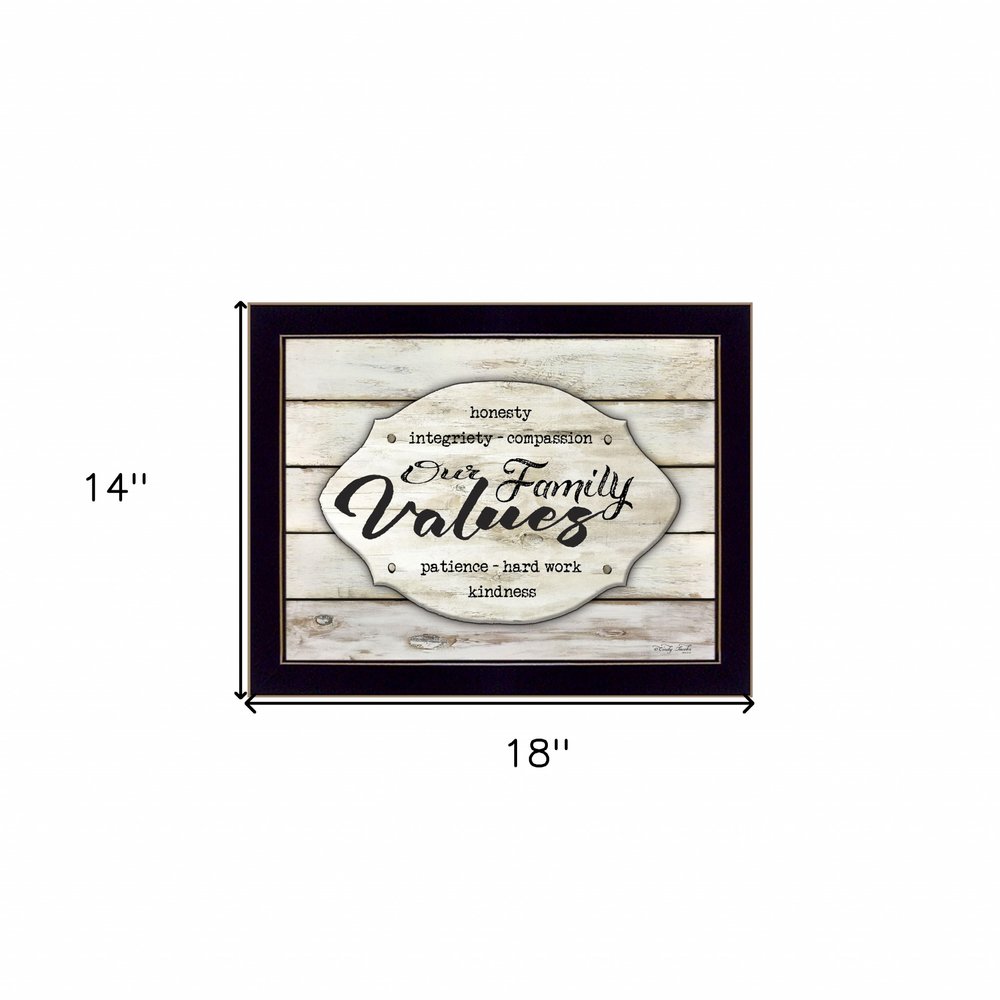 Our Family Values 1 Black Framed Print Wall Art — view 3