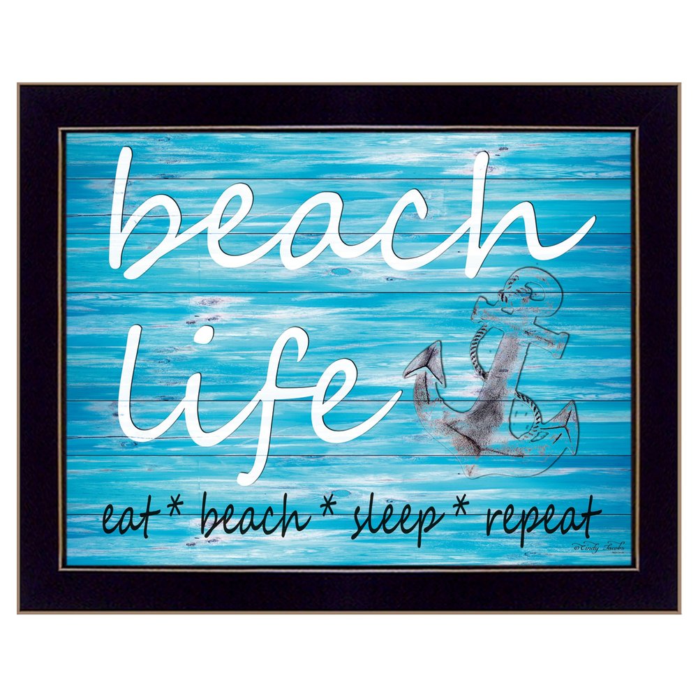 Beach Life 2 Black Framed Print Wall Art — view 1