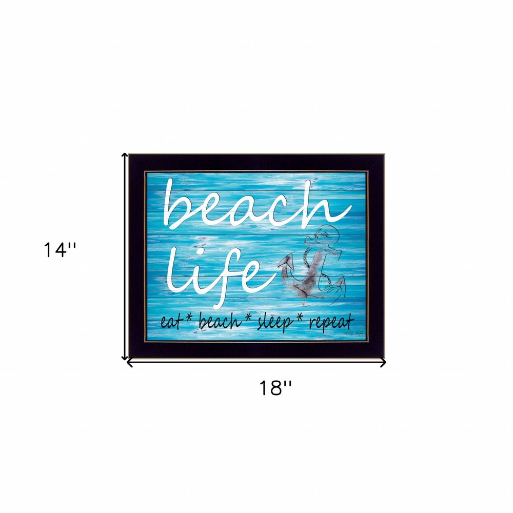 Beach Life 2 Black Framed Print Wall Art — view 3