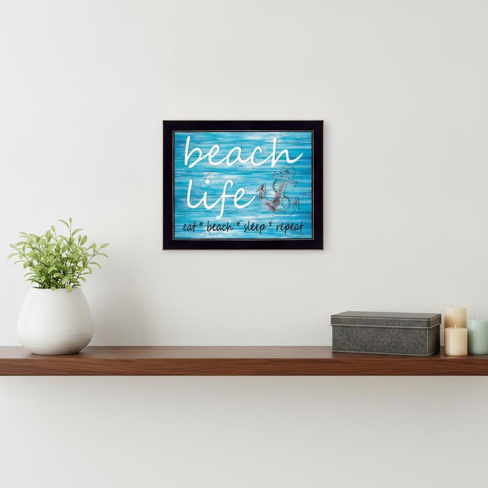 Beach Life 2 Black Framed Print Wall Art — view 4
