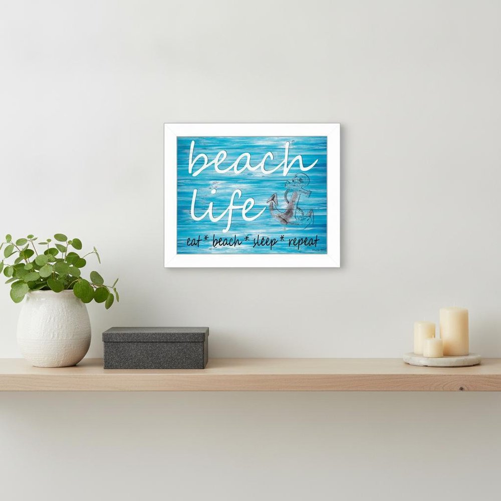Beach Life 3 White Framed Print Wall Art — view 5