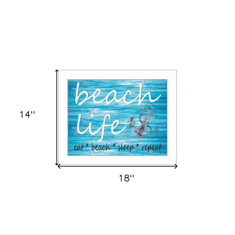 Beach Life 3 White Framed Print Wall Art — view 4