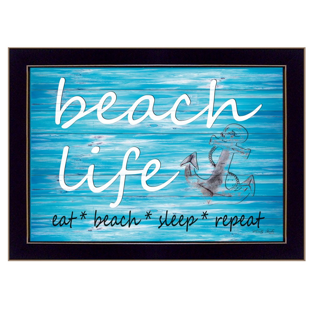 Beach Life 1 Black Framed Print Wall Art — view 1