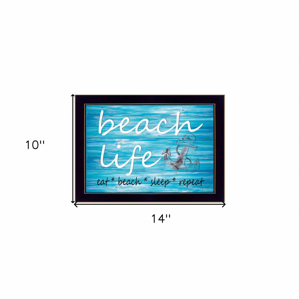 Beach Life 1 Black Framed Print Wall Art — view 4